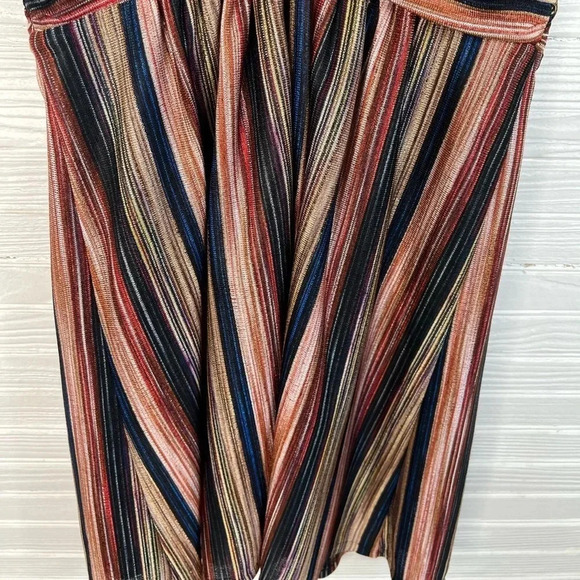 BCBGeneration Multicolored Striped Spaghetti Strap Dress V Neck New Sz 4 - Picture 13 of 16